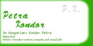 petra kondor business card